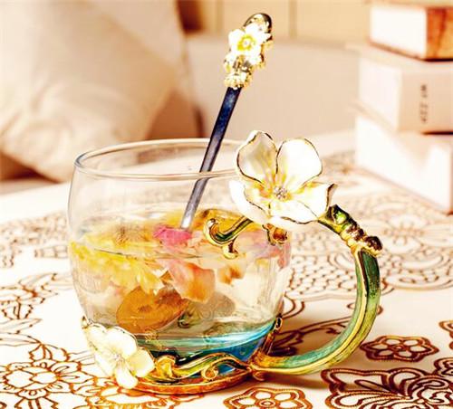 阿玛罗尼 欧式原创珐琅彩水杯花茶杯