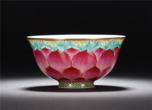 TANPEA/唐品 景德镇陶瓷器手绘珐琅彩莲瓣纹品茗杯