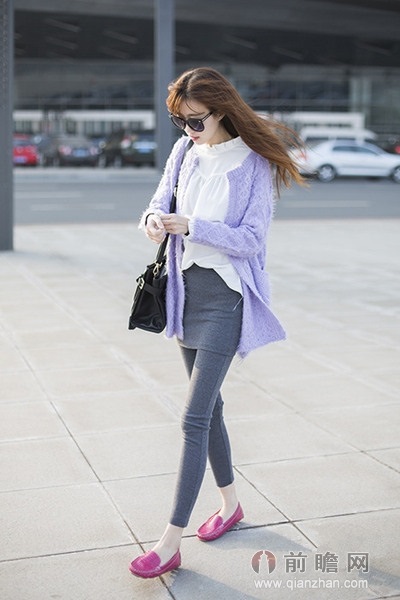 <em>开衫</em>T恤紧身裤 韩范经典搭配look<em>一下</em>/图_前瞻