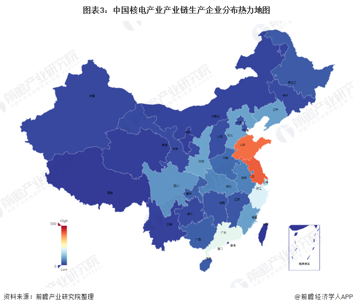 我国核电企业主要分布在山东省和江苏省,与当前我国核电站的区域分布