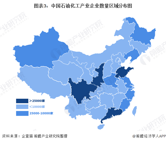 我国石油化工代表企业分布在辽宁,山东,江苏,浙江,广东等沿海省份