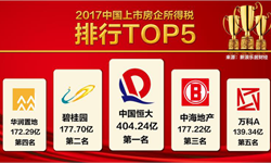 恒大每天纳税1.6亿促民生 位居2017年上市房企纳税榜第一