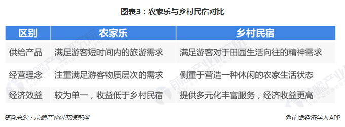 图表3：农家乐与乡村民宿对比