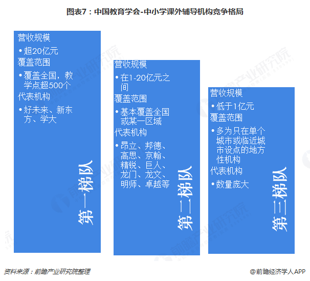 图表7:中国教育学会-中小学课外辅导机构竞争格局
