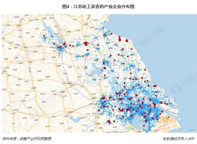 图4：江苏化工及农药产业企业分布图  
