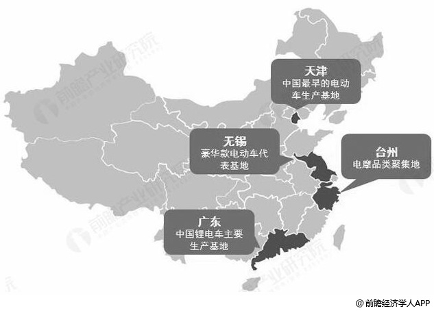 中国电动自行车四大生产基地分布情况