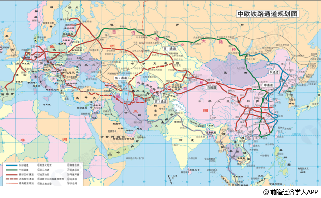 图表1:中欧铁路通道规划图