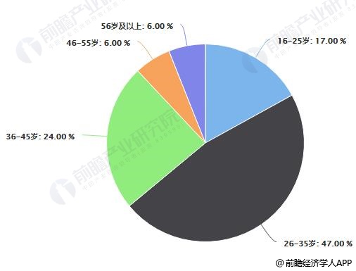 2018年中国家电网购用户年龄占比统计情况