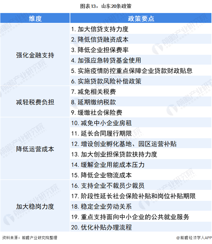 图表13：山东20条政策