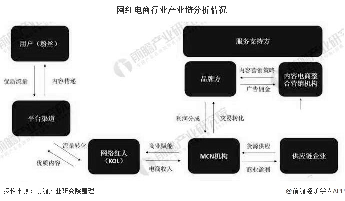 网红电商行业产业链分析情况