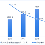2015-2019年中国电商代运营服务行业营业收入及增长情况