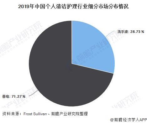 2019年中国个人清洁护理行业细分市场分布情况