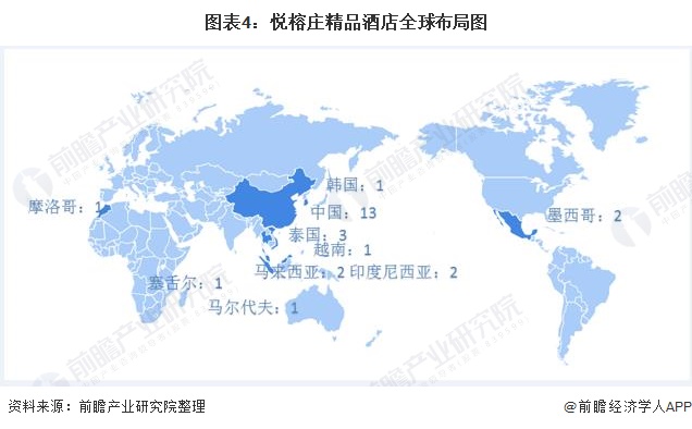 图表4：悦榕庄精品酒店全球布局图