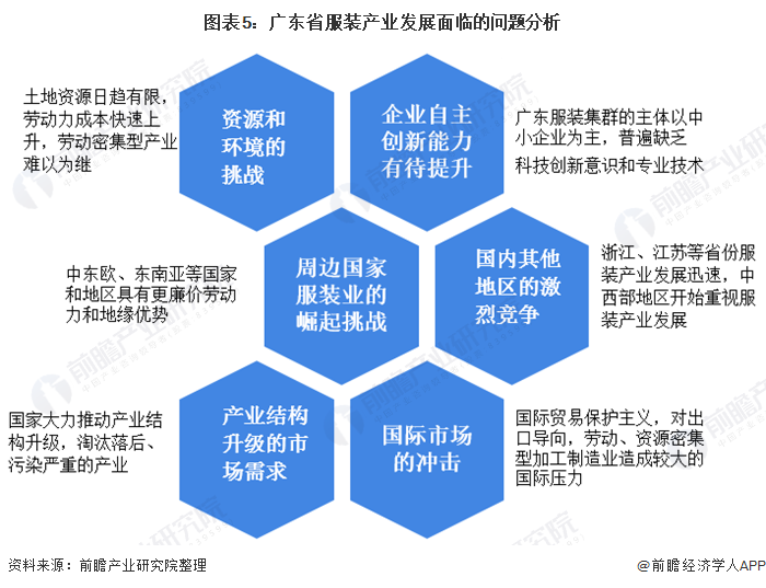 图表5：广东省服装产业发展面临的问题分析