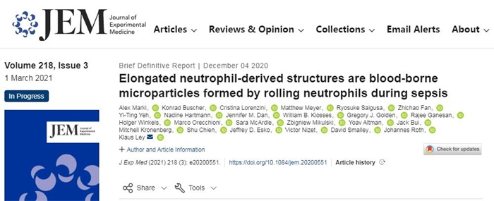 脓毒症患者血液中发现罕见粒子