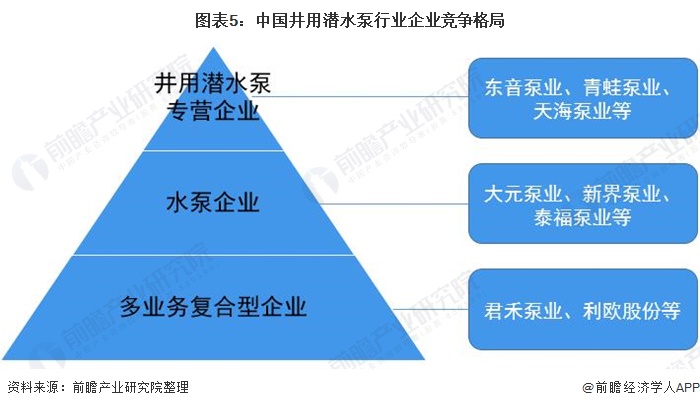 图表5：中国井用潜水泵行业企业竞争格局