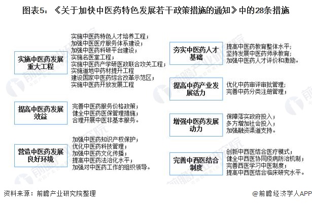 图表5：《关于加快中医药特色发展若干政策措施的通知》中的28条措施