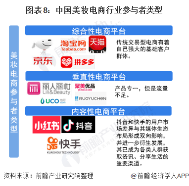图表8：中国美妆电商行业参与者类型