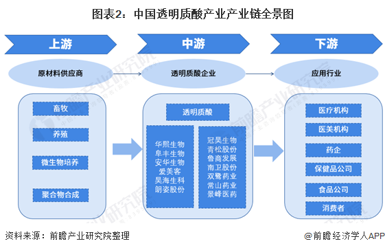图表2：中国透明质酸产业产业链全景图