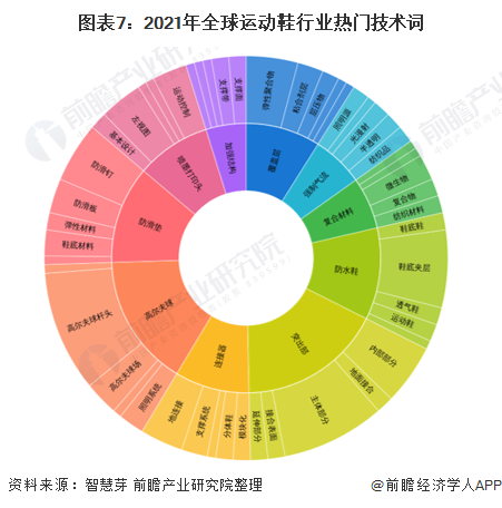 图表7：2021年全球运动鞋行业热门技术词