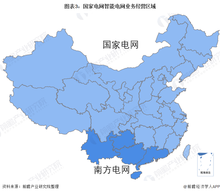 图表3：国家电网智能电网业务经营区域