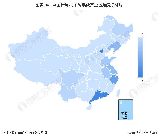 图表14：中国计算机系统集成产业区域竞争格局