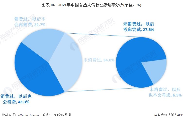 图表10：2021年中国自热火锅行业渗透率分析(单位：%)