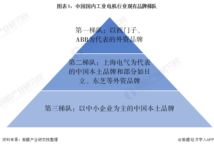 图表1：中国国内工业电机行业现有品牌梯队