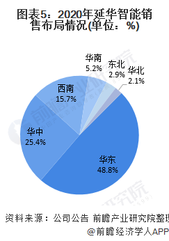 圖表5：2020年延華智能銷售布局情況(單位：%)