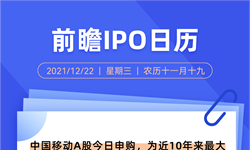 IPO日历 | 中国移动A股今日申购，为近10年来最大规模IPO