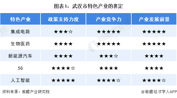 图表1：武汉市特色产业的界定