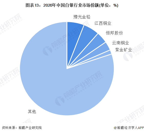 图表13：2020年中国白银行业市场份额(单位：%)