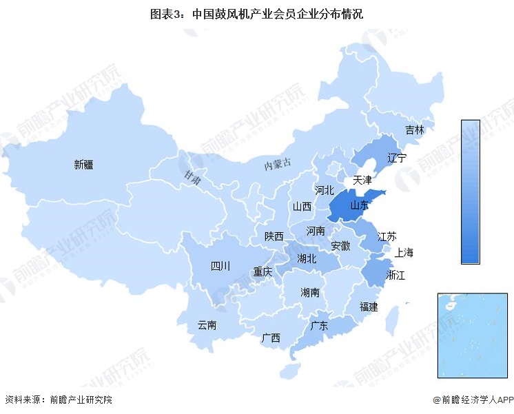 图表3：中国鼓风机产业会员企业分布情况