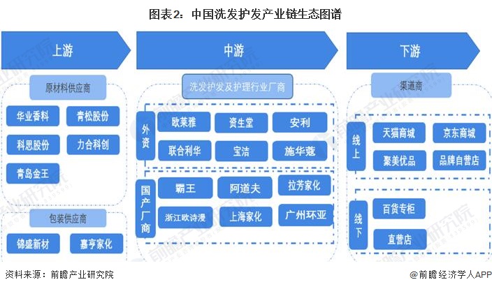 图表2：中国洗发护发产业链生态图谱