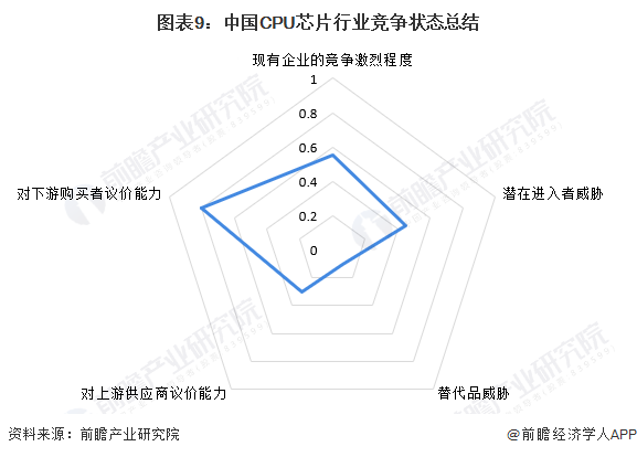 图表9：中国CPU芯片行业竞争状态总结