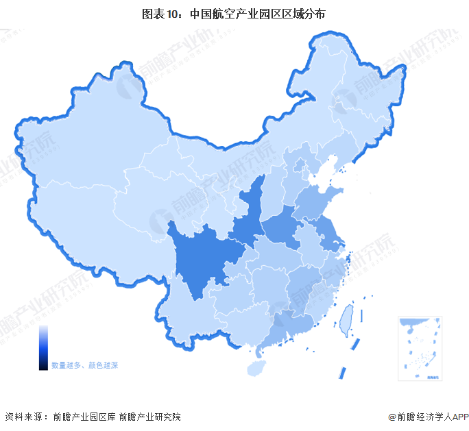 图表10：中国航空产业园区区域分布