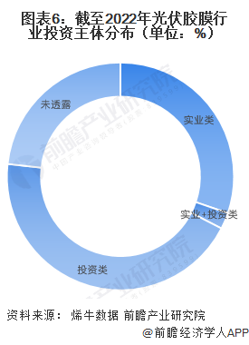 圖表6：截至2022年光伏膠膜行業(yè)投資主體分布（單位：%）