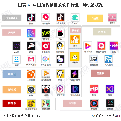 图表3：中国短视频播放软件行业市场供给状况