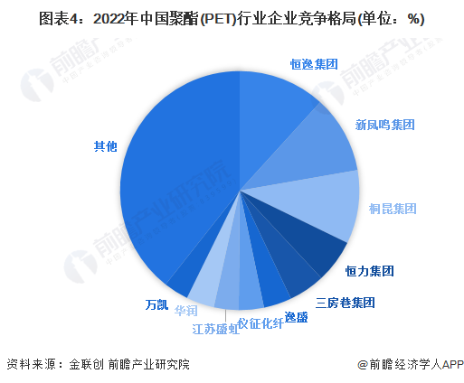 图表4：2022年中国聚酯(PET)行业企业竞争格局(单位：%)