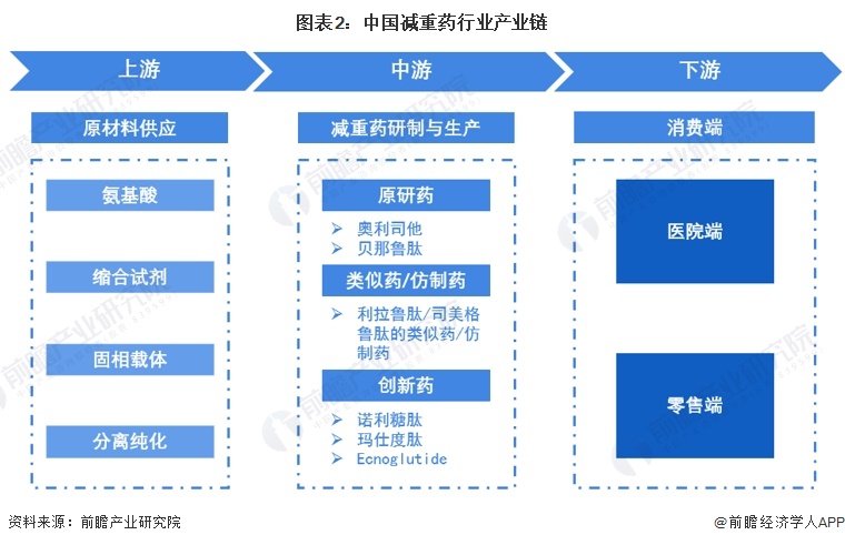 图表2：中国减重药行业产业链