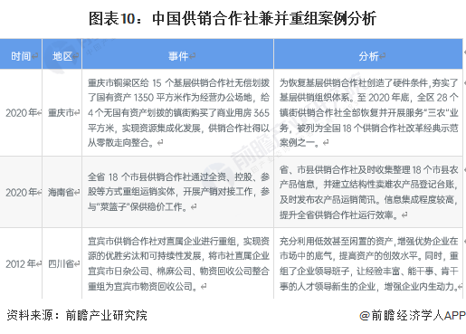 图表10：中国供销合作社兼并重组案例分析