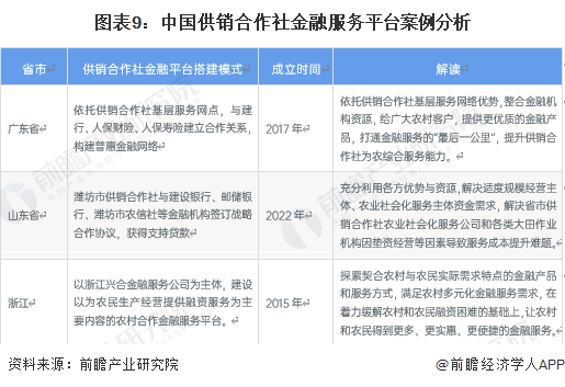 图表9：中国供销合作社金融服务平台案例分析