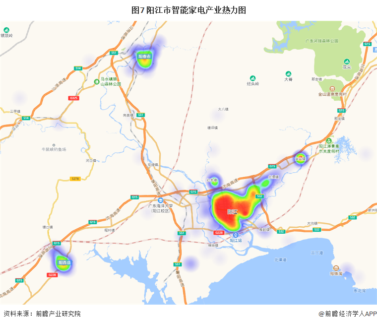 图7 阳江市智能家电产业热力图