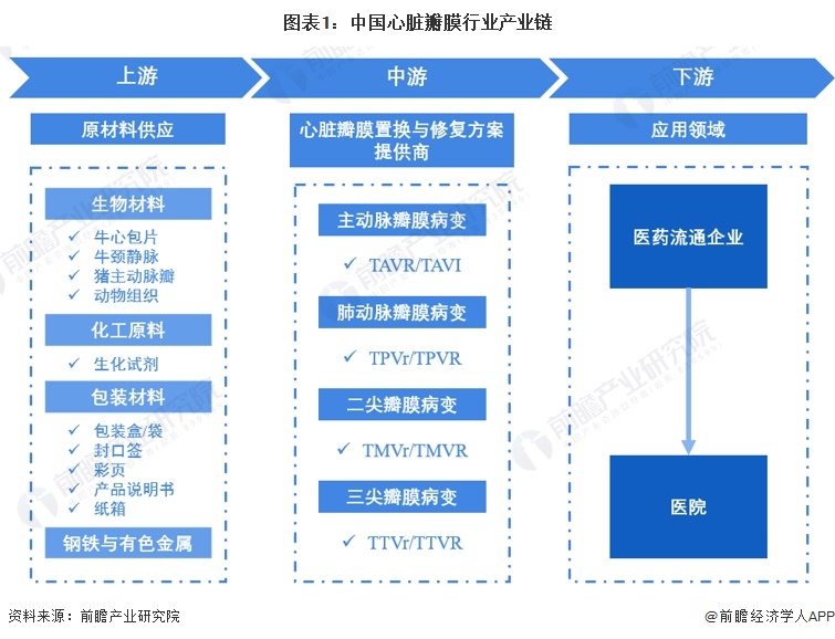 图表1：中国心脏瓣膜行业产业链