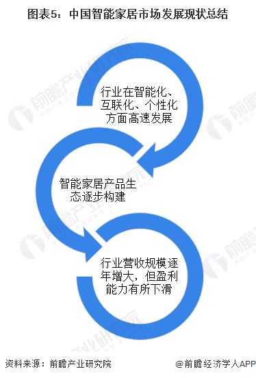 图表5：中国智能家居市场发展现状总结