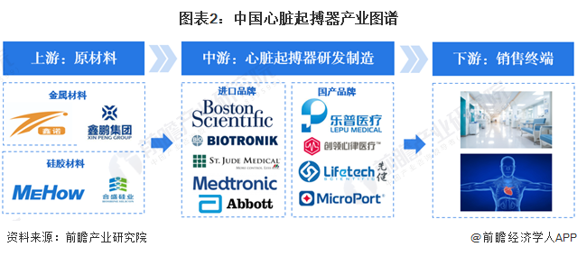 图表2：中国心脏起搏器产业图谱