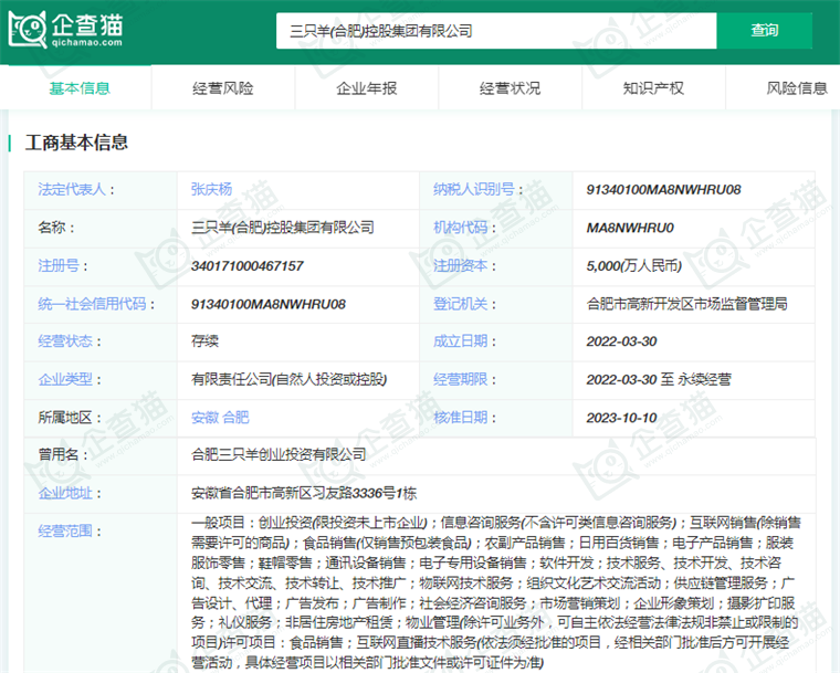 三只羊(合肥)控股集团有限公司