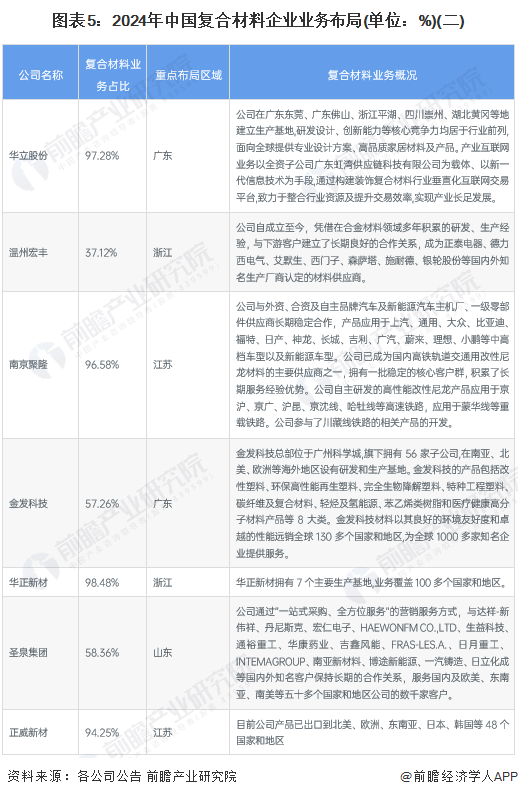 图表5：2024年中国复合材料企业业务布局(单位：%)(二)