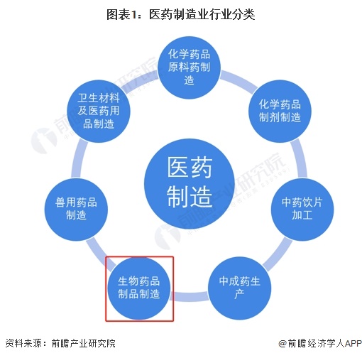 图表1：医药制造业行业分类