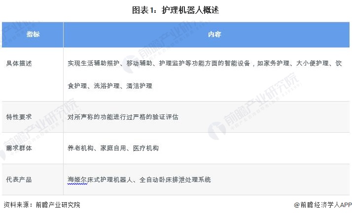 图表1：护理机器人概述